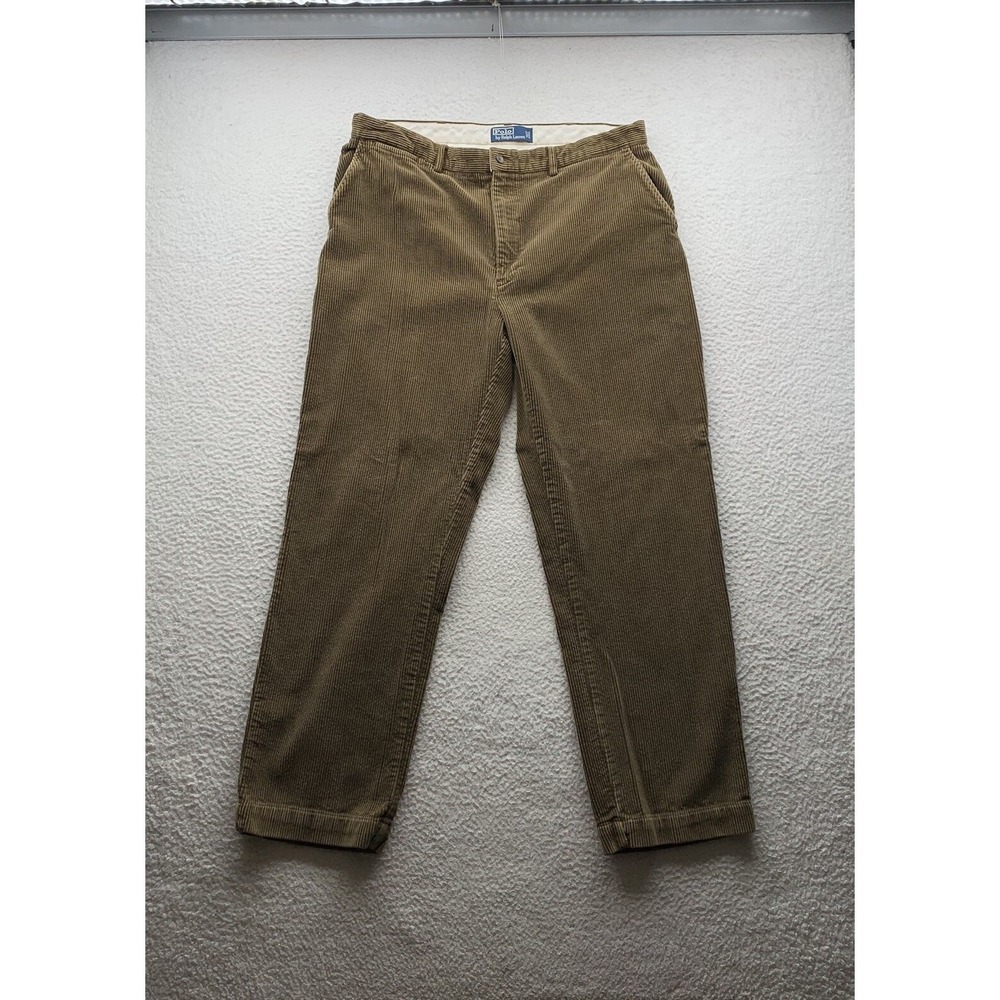 Polo Ralph Lauren Corduroy Pants Mens 38x31 (Tag 38x32) Brown‎ Preppy Casual Dad